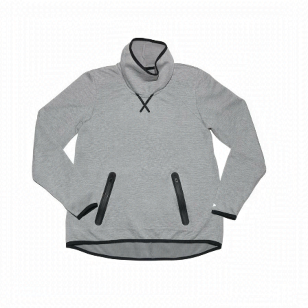 CHAMPION Sweater C9 Victory Tech Fleece Grey Black Rim Cowl Neck Pullover